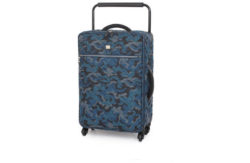 IT Luggage Medium Quilated Camo Suitcase 4 Wheel - Blue